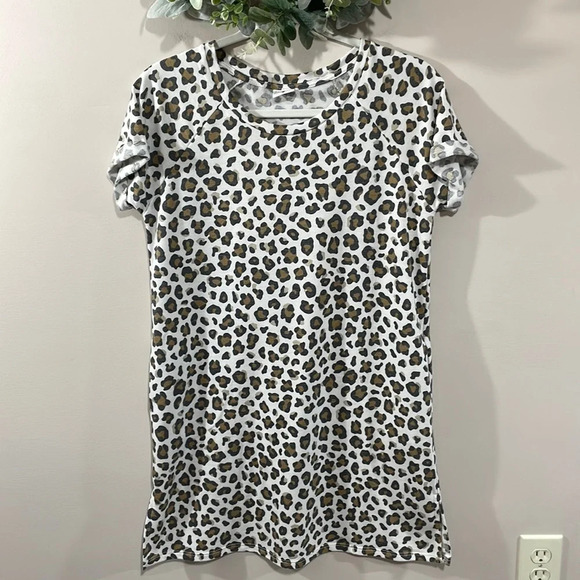 Evolution and Creation Swim & Lounge Short Sleeve Leopard Print Pocket Coverup S - Picture 1 of 16